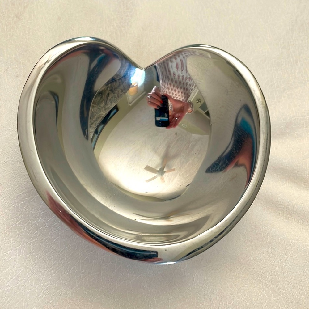 Nambe Silver Sean O’Hara Heart Shaped Trinket Candy Bowl MT0019 2009 4-1/4